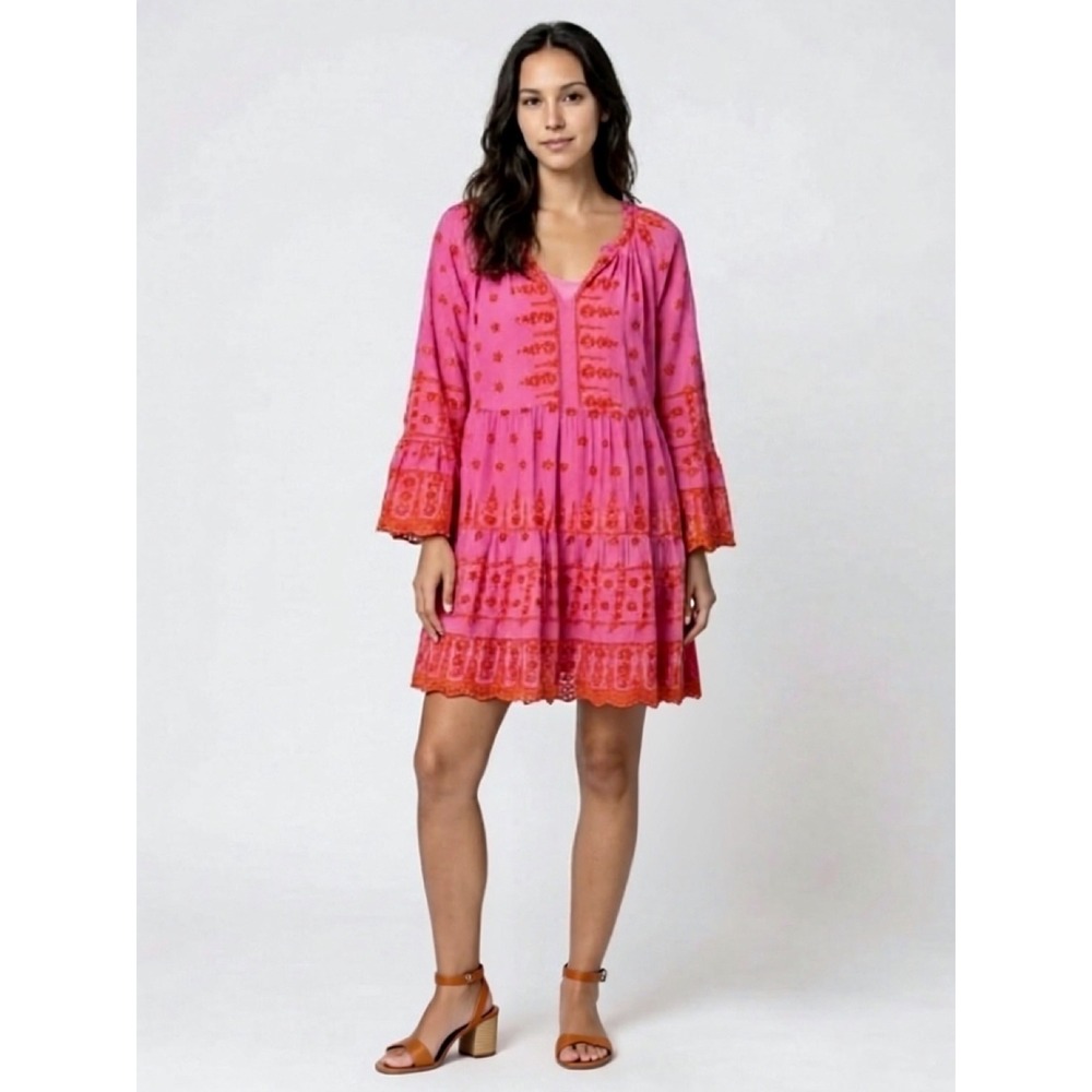 Hale Bob Amaryllis Embroidered Eyelet Dress / Size Large / EXCELLENT condition